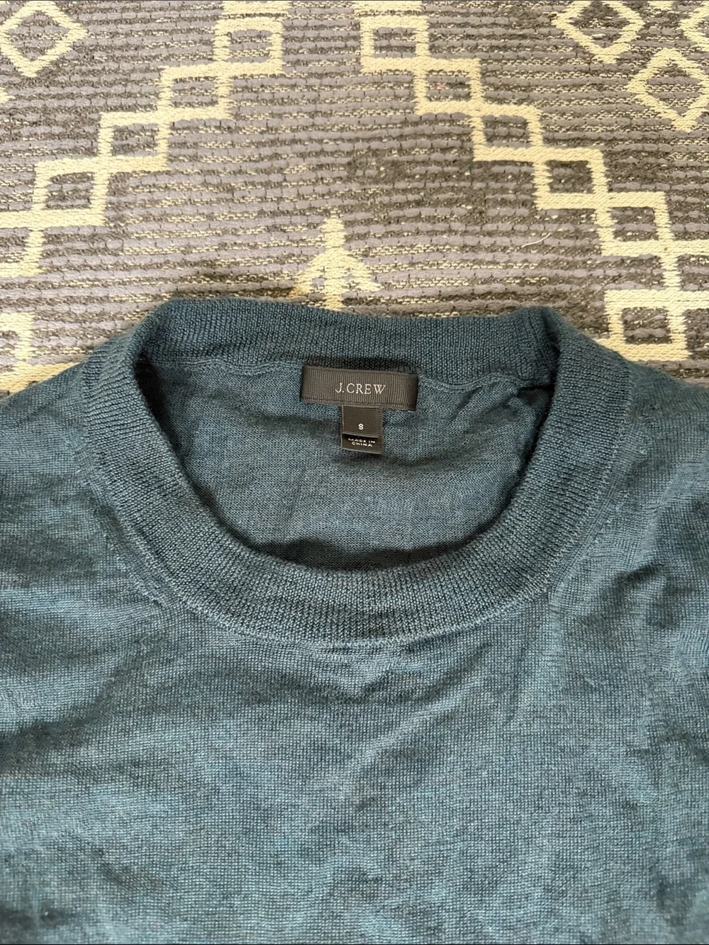 J.Crew Merino Wool Ribbed Detail Sweater Top 3/4 Sleeve
